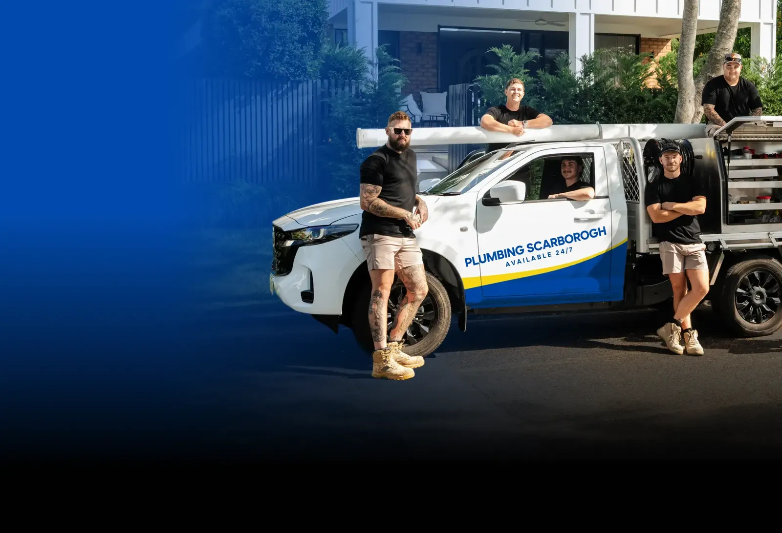Plumbing Scarborough team with the ute